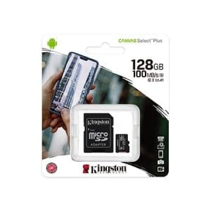 Micro SD card Kingston 128 GB SDHC  SDCS2/128GB  Class10 Canvas Select Plus SD adapter;100MBs Read,Class 10 UHS-I