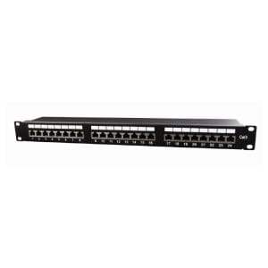 PATCH PANEL 24 PORTA cat.6, shielded, 19" 1U, GEMBIRD, NPP-C624-002, designed for 19" standard, 483x111x45 mm