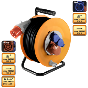 home Motalica za kabl, 25 met., H07RN-F, 5 x 2.5 mm², IP44 - HJR 400-25