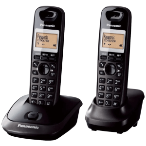 Panasonic Telefon, bežični, sa dvije slušalice, DECT, 1,4"LCD, crna - KX-TG2512FXT