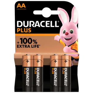 Duracell Baterija alkalna, AA, 1,5 V, blister 4 kom. - AA B4