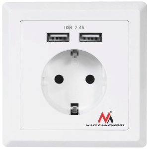 Maclean Strujna utičnica, schuko, sa 2 x USB port za punjenje - MCE237