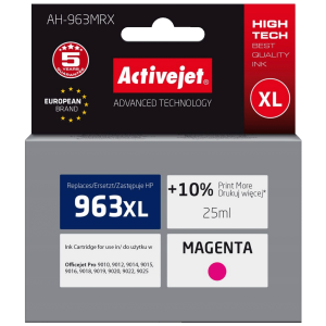 Activejet Tinta za printer, HP 963XL, 3JA28AE, 25 ml., Magenta - AH-963MRX