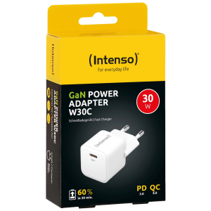 (Intenso) Punjač kučni, brzi, USB-C, 3A, 30W - Power Adapter W30C Gan