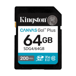 SD card Kingston 64 GB SDG4/64GB  SDXC,r/w:200/100MB/s, DSLRs, mirrorless cameras, 4K video