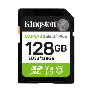 SD card Kingston 128 GB SDS3/128GB  Class10 Canvas Select Plus SD adapter;100MBs Read,Class 10 UHS-I
