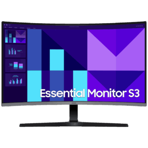 Samsung Monitor 32", Zakrivljeni, FullHD, Essential S3, HDMI, VGA - LS32D396GAUXEN