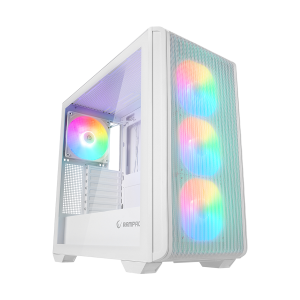 Kućište gaming RAMPAGE CRAFT White Mesh Type-C*1 Usb3.0*2 HD Audio 1*14CM 3*12CM ARGB Fan ATX Mid-T, 39988