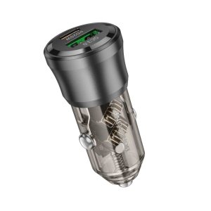 Auto Punjač BOROFONE BZ25 Journey PD38W USB + Type-C car transparent black