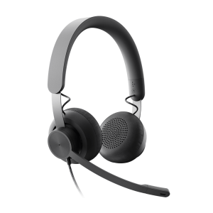 Slušalice sa mikrofonom Logitech Zone Wired MSFT Teams USB black MICROSOFT CERTIFIED, USB-C, USB-A adapter included, 981-000870