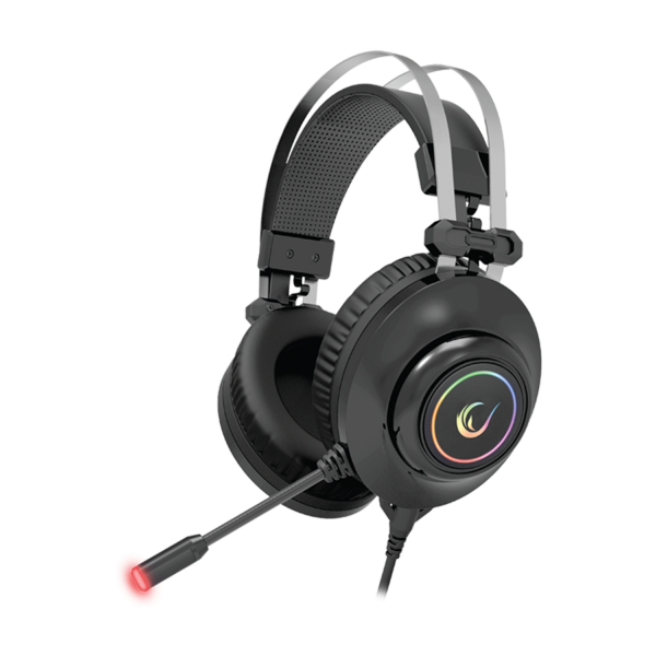 Slušalice sa mikrofonom gaming  RAMPAGE RM-K1 PULSAR black, USB 7.1 surround, vibracija, RGB, 31639