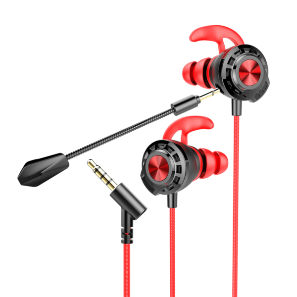 Slušalice sa mikrofonom gaming RAMPAGE RM-K36 PROUD 3.5mm Gaming Red In-Ear Headphone, dual Mic, Detachable long mic, 35238