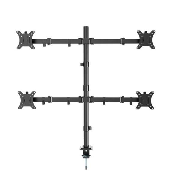 NOSAČ ZA ČETRI MONITORA GEMBIRD MA-D4-01, montaža na stol, (tilting, swivel), 13”-32”, up to 10 kg