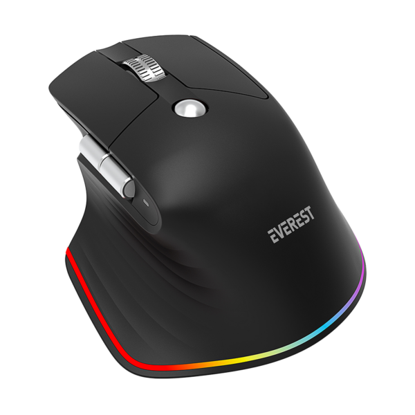 Miš Everest SMW- 178 Handy 2in1 Bluetooth 2,4GHz Black Rechargeable 4000 DPI Horizontal/Vertical Wheel Ergonomic RGB Mouse, 41042
