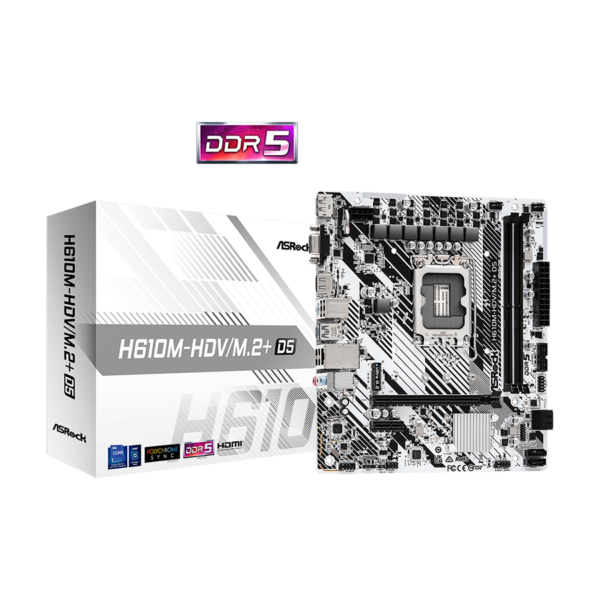 ASROCK MB H610M-HDV/M.2+ D5 Intel H610;2xDDR5;VGA,HDMI,DP micro ATX, H610M-HDV/M.2PLUSD5