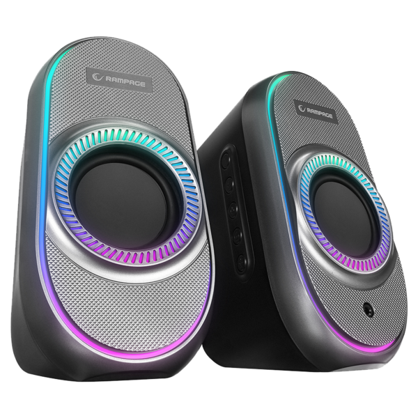 Zvučnici 2.0 gaming RAMPAGE RMS-X3 2.0 6W Bluetooth Enabled Black Multimedia RGB Lighted Gaming USB Speaker, 39543