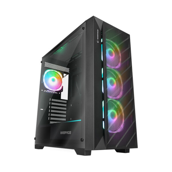 Kućište gaming RAMPAGE PRIME Mesh Tempered Glass 4*ARGB Fan Hub E-ATX, 37919