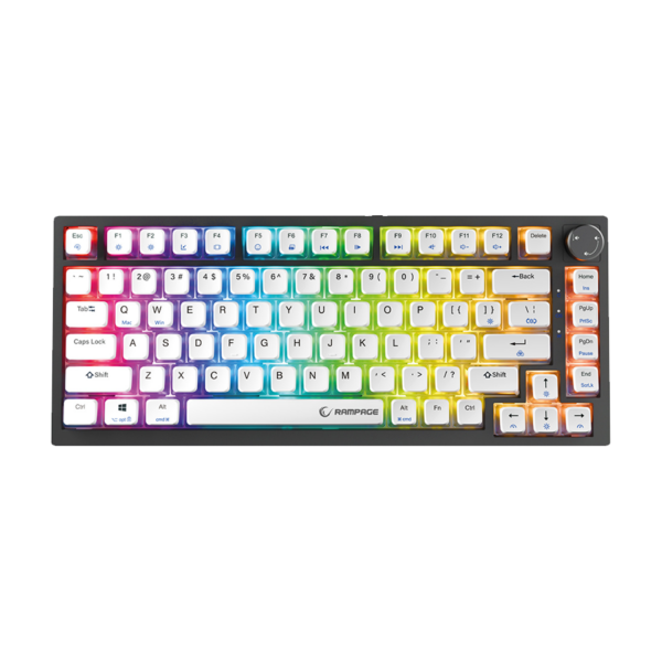 Tastatura gaming RAMPAGE ZENITH PRO Black Hot Swap 8000 Hz Gasket Magnetic RGB Rapid Trigger Gateron Switch US Layout English Dye-Sub PBT, 42761