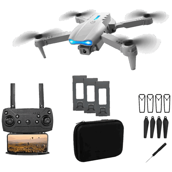 Extralink Dron, kamera FullHD, 1800mAh, 3 baterije, WiFi - E99 Pro Drone Set+3 batteries+case