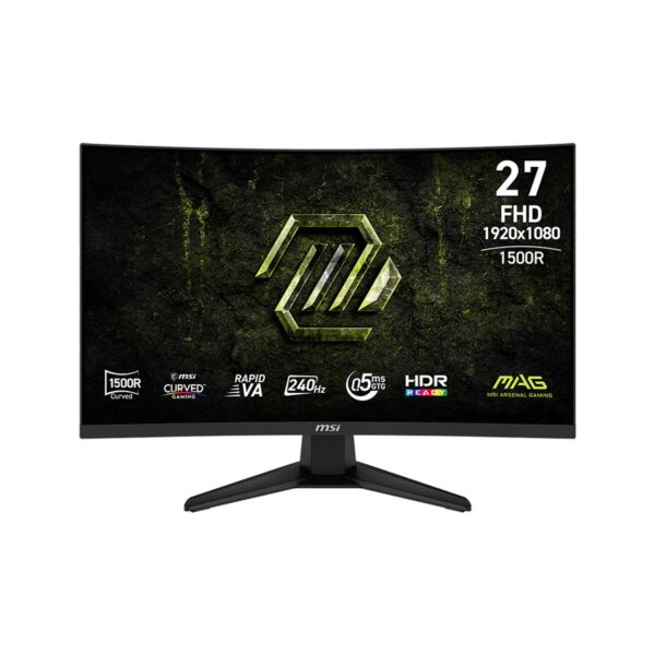 MONITOR 27 MSI MAG 275CF 27" 1920 x 1080 (FHD), FreeSync, 240Hz, 0.5ms (GtG, Min.), 1xDP 1.2a, 2xHDMI 2.0b (FHD@240Hz)
